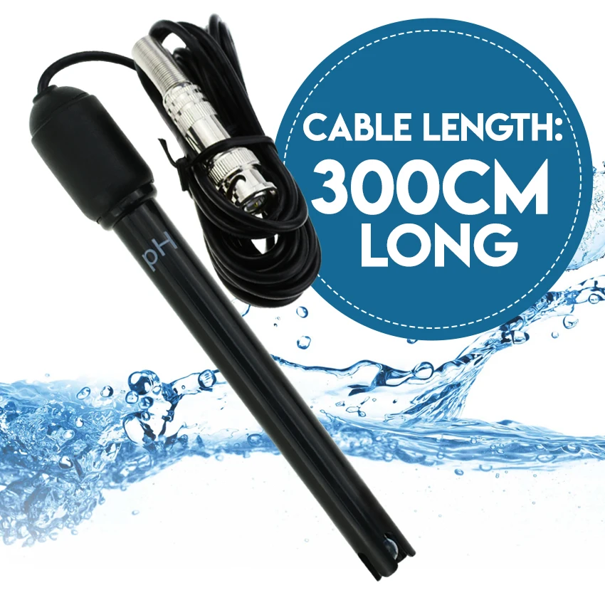 Électrode PH Avec Câble BNC 300 Cm - Sonde De Mesure Eau, Précise Et Fiable - Akozon
