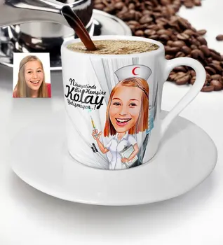 

Personalized Nurse Cartoon Turkish coffee Cup-2
