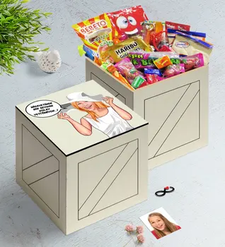 

Personalized Women 'S Easy Grow Caricature Of In Wooden Box Nostalgic Lezzetler Gift Seti-6