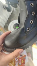 Botas de cuero Pu para mujer, Botines negros con punta redonda, con cordones, botas planas Martin
