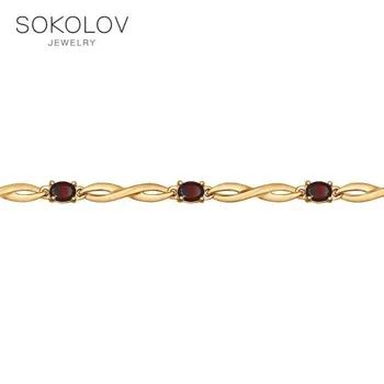 

Bracelet SOKOLOV gold with Garnet fashion jewelry 585 women's male