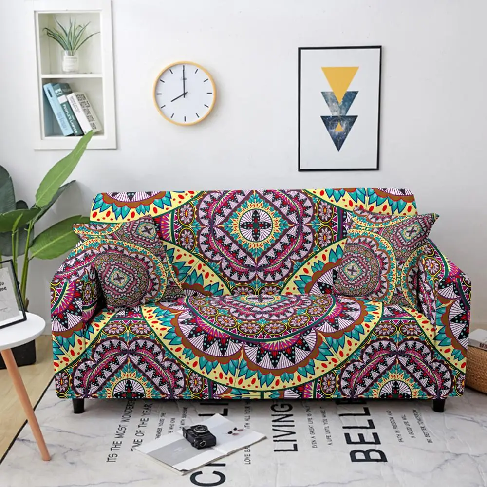 Bohemia Elastic LuxurySofa Covers For Living Room Sectional Corner Furniture Slipcover Couch Cover 1/2/3/4 Seater Mandala | Дом и сад