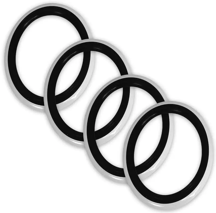 USA CLASSIC STYLE 14'' BLACK&WHITE WALL RUBBER RING SIDEWALL PORT WALL TIRE INSERT TRIM SET