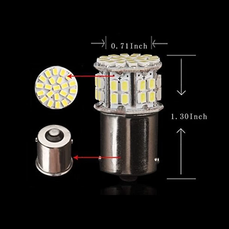 BA15S 1156 1157 1206 50smd Светодиодный лампочки 500Lm Универсальный Автомобильный задний резервный задний Стоп задний фонарь поворотные сигнальные огни внутренняя лампа