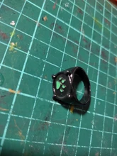 Anillos de gato negro de Anime para niños y niñas, joyería para disfraz, fiesta, regalo, estampado verde, esmalte, Pata de Gato