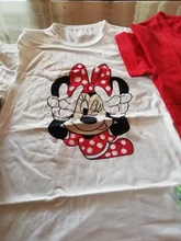 Camisetas con estampado de ratón de Minnie para mujer, camisetas informales de manga corta para niñas pequeñas, ropa a juego familiar de marca de verano
