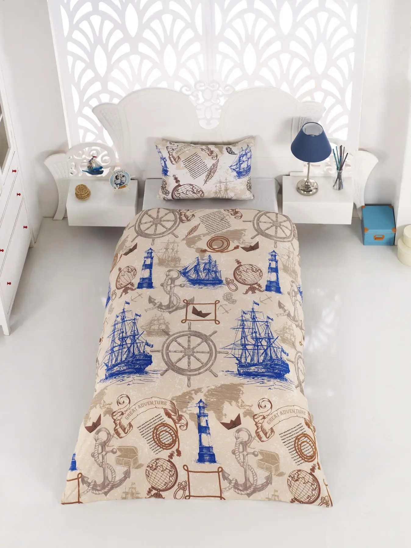 

Lady Fashion Marine is One Personality Terry Cotton Duvet cover set