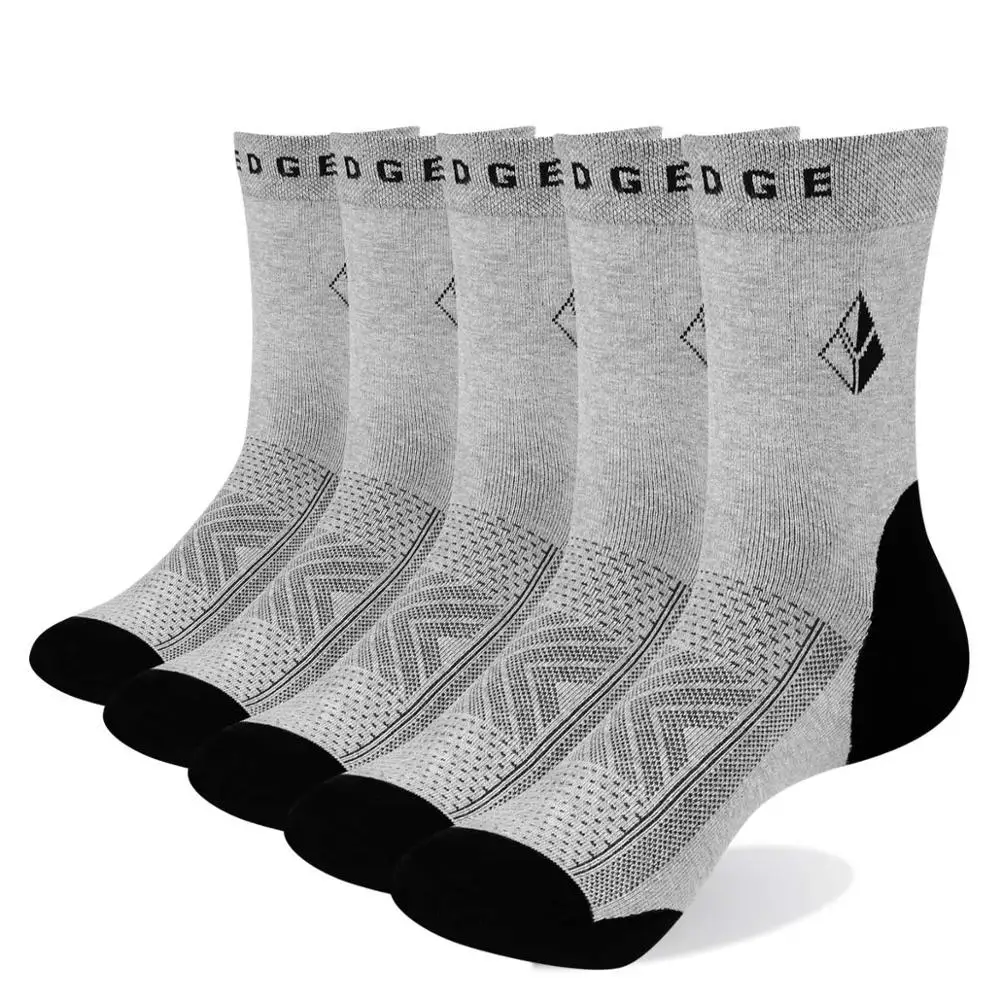 Бренд YUEDGE, Мужские дышащие носки из чесаного хлопка, Модные Цветные Повседневные носки - Цвет: Серый