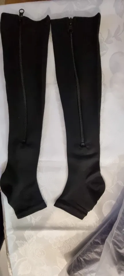 Burn Fat Zipper Compression Socks Women's Slim Sleeping Beauty Leg  Prevent Varicose Veins Socks Medias De Mujer|Stockings|   - AliExpress