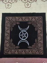 Mantel de cartas de Tarot constelaciones de 50x50cm, tela de terciopelo para adivinación, juegos de mesa, almohadilla para tarjetas de oráculo, runas, suministros de brujería