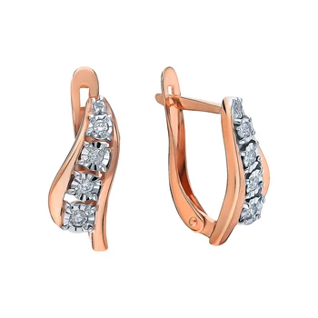 

Gold earrings with diamonds sunlight sample 585