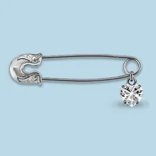 Булавка из серебра с фианитом AQUAMARINE 72607.5