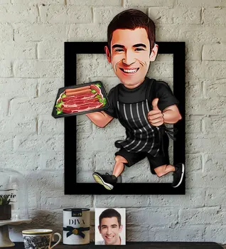 

Personalized Mr Mangalcı Caricature OF 3D Wood Tablo-2 Reliable Quality Cost Effective Gift Home Decoration Wall Modern