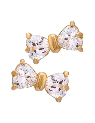 Pendientes Plata PVD Oro Lazo