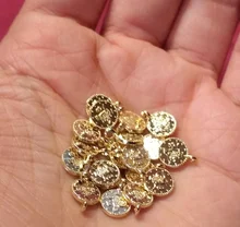 Eruifa-Mini Moneda de 8mm, colgante de aleación de Zinc chapado en oro/plata, joyería, collar, pulsera, pendientes, 2 colores, 20 Uds.