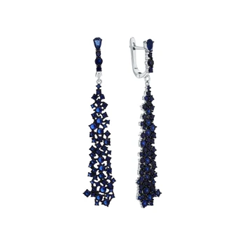 

Silver earrings with spinels synthetic and sieve sunlight sample 925