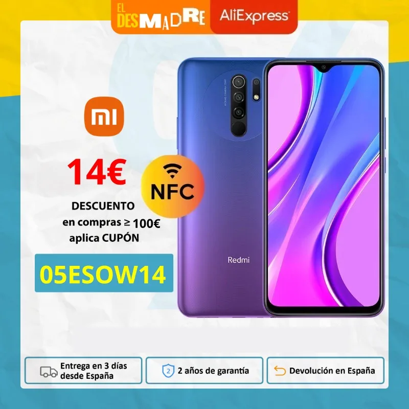 Stock en España  Xiaomi Redmi 9 (32GB 3GB/64GB 4GB Pantalla 6.53 FHD+ Android Nuevo Móvil) [Teléfono Móvil Versión Global para España] redmi9