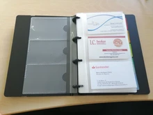 Organizador de tarjetas de negocios para libros, organizador de Tarjeta De Nombre con cinco pestañas de índice de Color negro, 180 tarjetas