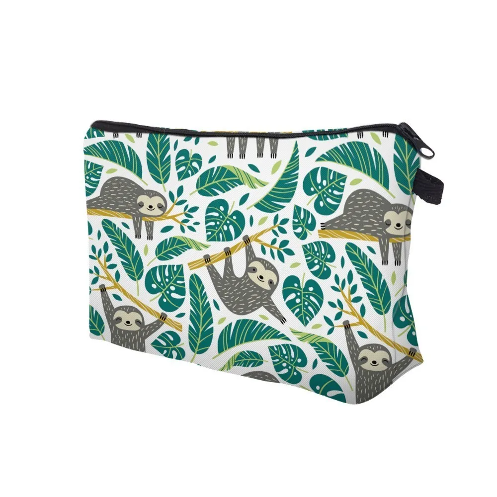 Cosmetic Bag Cosmetic Storage Bag Toiletry Bag Makeup Bag Cosmetic Case Sloth Abstract Art Cosmetic Bag Waterproof Printing Swanky Turtle Leaf Toilet Bag Style for Travel Makeup For Women