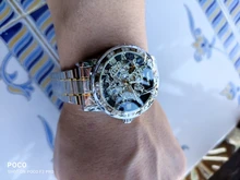 Winner-Reloj de pulsera para hombre, transparente, brillante, movimiento de engranaje, masculino