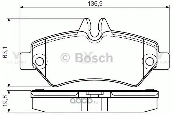 0986495100 BOSCH ДИСКОВЫЕ КОЛОДКИ