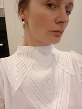 Asymmetric Earrings Powder Flowers Camellia Shadow-Quality Women Pink 5 New