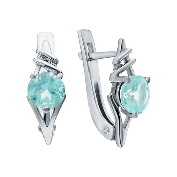 

Silver earrings with amethyst green sunlight sample 925