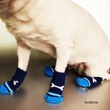 Calcetines antideslizantes con dibujos de perro cachorro cálido, calcetines para mascotas suaves, antideslizantes, productos para perros pequeños, S/M/L, envío gratis, 4 Uds.