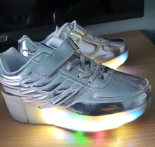 Skate-Shoes Wheels-Sneakers Lighted Roller Glowing Girls Kids Boys for LED with Children