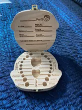 Caja de dientes de madera para bebé, organizador para guardar dientes de leche, Umbilica, regalo, España e inglés