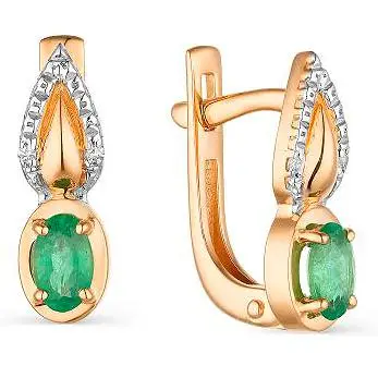 

Alcor earrings with emeralds and diamonds in red gold