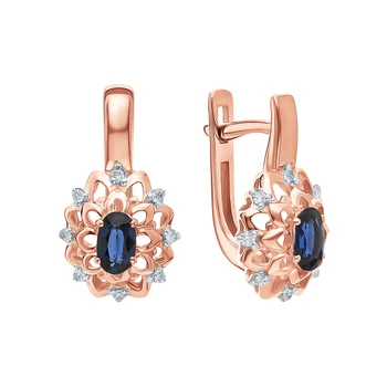 

Gold earrings with sapphires and diamonds sunlight sample 585