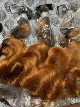 T1B/27-mechones de pelo ondulado brasileño degradado, extensiones de pelo ondulado rubio miel de 8-26 pulgadas, 1/3/4 Uds.