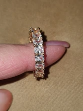 Huitan-anillos de promesa de amor para mujer, joyería de boda, cristal cuadrado pavimentado, circonita, anillo de compromiso de boda elegante, nuevo