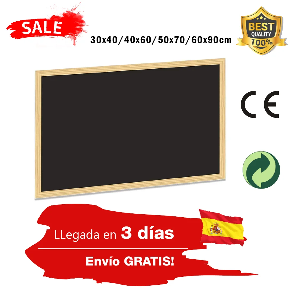 PIZARRA COLGANTE, PIZARRA DE MADERA PANEL NEGRO PARA TIZA 30X40 40X60 50X70 60X90 CM , RECICLABLE , PINO NATURAL SIN MONTAJE