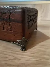 NAIERDI-caja de madera antigua para pies, Protector de esquina de pierna, triángulo rota tallada, soporte decorativo para muebles, 40x30mm, 4 Uds.