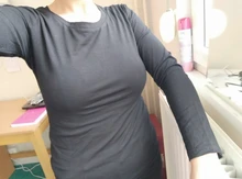 Women's T-Shirt Slim White Long-Sleeved Cotton Brand-New Pure-Tops for Female Thin Woman