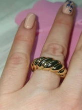 Anillos irregulares de croissant para mujer, Anillos geométricos circulares gruesas con texturas minimalistas, joyería 2021