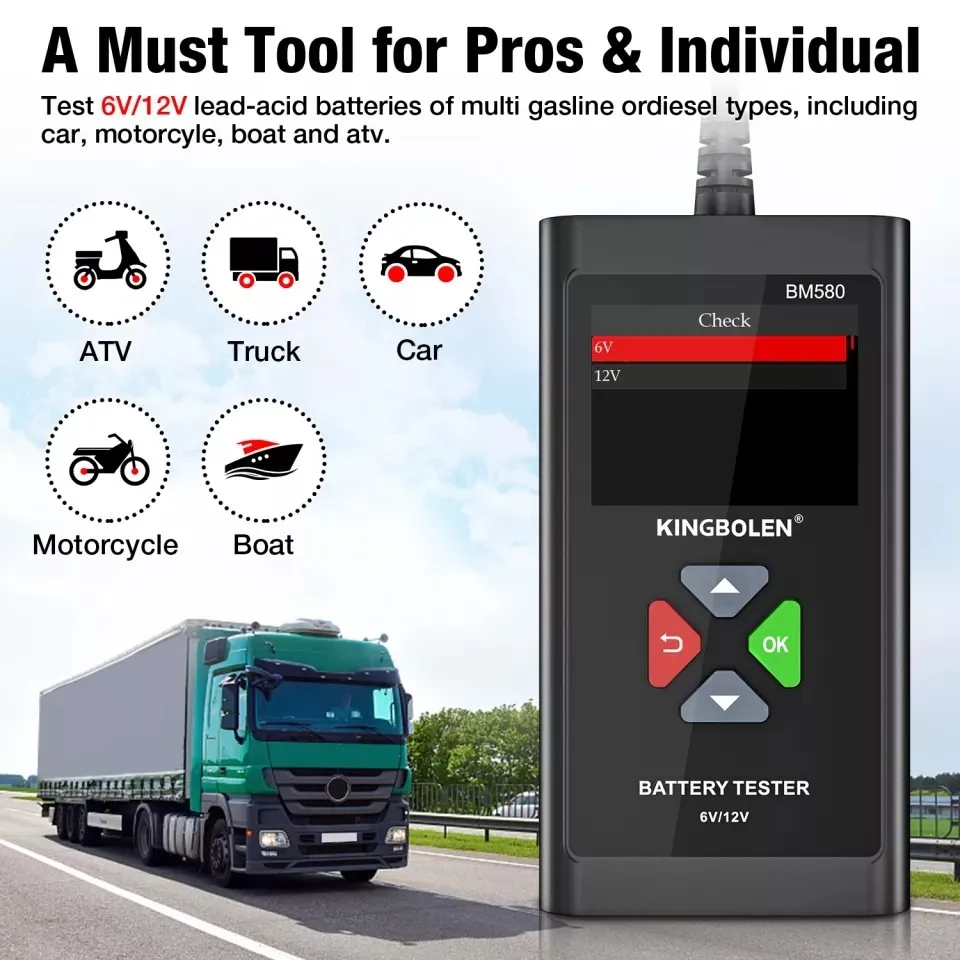 Отзыв о товаре Автомобильный тестер батареи KINGBOLEN BM580 12V 6V CCA Circut тестер Cranking зарядка инструменты BM550 Автомобильный анализатор батареи от пользователя E***h