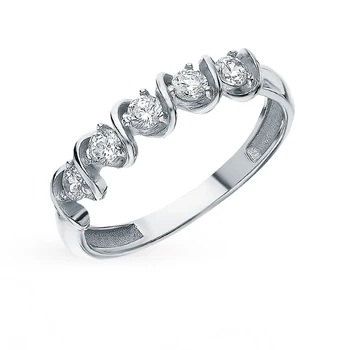 

Silver ring with cubic zirconia sunlight sample 925