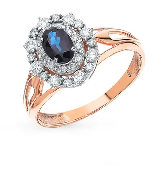 

Gold ring with sapphires and diamonds sunlight sample 585