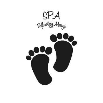 

Spa Reflexology Massage Text Feet Silhouette Wall Art Foot Spa Sticker Decal For Home Decoration A001519