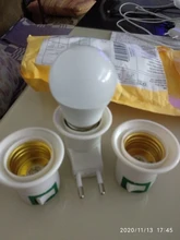 Converter-On/Off Bulb-Lamp Eu-Plug-Holder-Adapter Led-Light-Socket White To E27 for 1PC