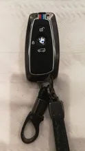 Aleación Galvanizada coche llave inteligente Fob caso de la cubierta de la piel para BMW Serie 3 4 5 320i 530i 550i F20 F21 F30 F31 F25 F01 F02 coche caso clave