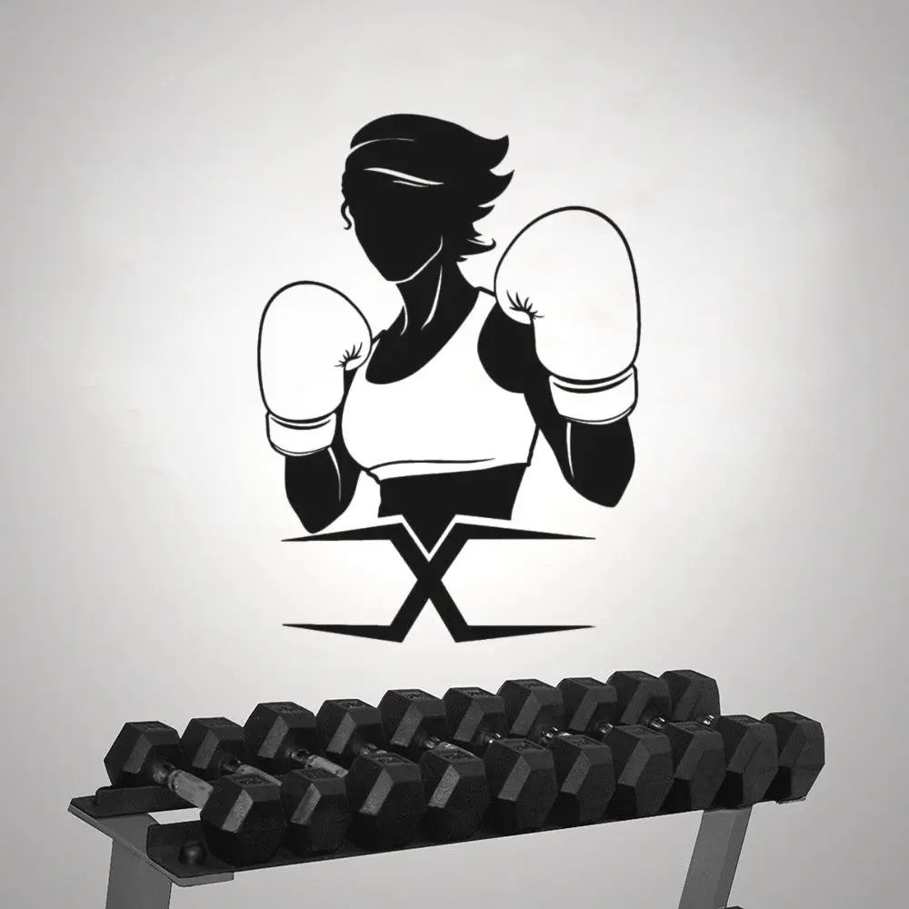 Best Selling Lady Boxer Silhouette Wall Vinyl Art Sticker Boxing Gym Wall Art Decoration A001068 Wall Stickers Aliexpress