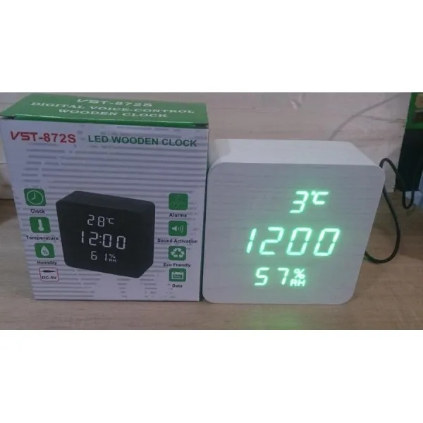 Desktop digital alarm clock VST-872S(white