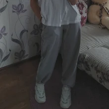 Wide Leg-Trousers Tracksuit-Pants Joggers Grey Women Clothing Y2k High-Waist Korean Fashion