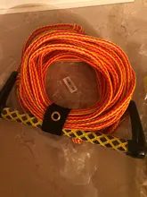 Cuerda de esquí acuático para deportes acuáticos, cuerda para deportes acuáticos de 3 secciones, mango flotante de 15 pulgadas