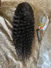 Enlaces de onda profunda pelucas de cabello humano 28 30 pulgadas peluca Frontal de encaje para las mujeres negras agua rizado peluca brasileña cabello humano Pre arrancado