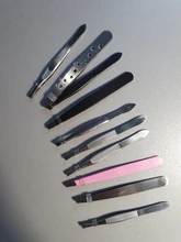 Pinzas para cejas de acero inoxidable, juego de 10 unidades, pinzas para el pelo, pinzas para recortar cejas, pinzas para extensiones de pestañas, utensilios de belleza para maquillaje